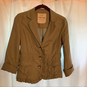 From Anthro, hei hei casual khaki green blazer